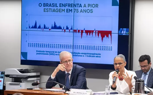 Ministra Marina Silva detalha as ações do governo Lula no combate aos incêndios criminosos no País. Foto: Gabriel Paiva