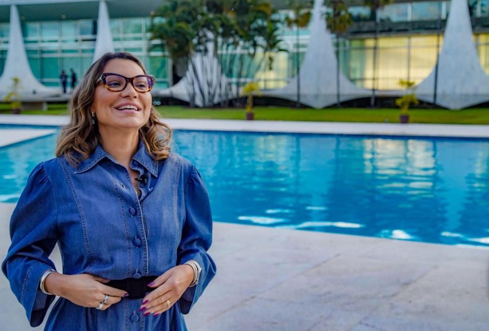 Janja Lula da Silva participa do evento em Foz do Iguaçu, promovido pela Itaipu. Foto: Rafa Neddermeyer/Agência Brasil