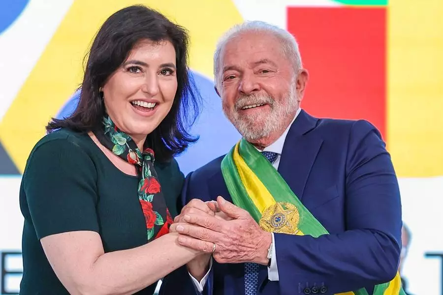 Simone Tebet (Planejamento e Orçamento) Presidente do Brasil Luiz Inácio Lula da Silva (PT) Foto: RICARDO STUCKERT/PR