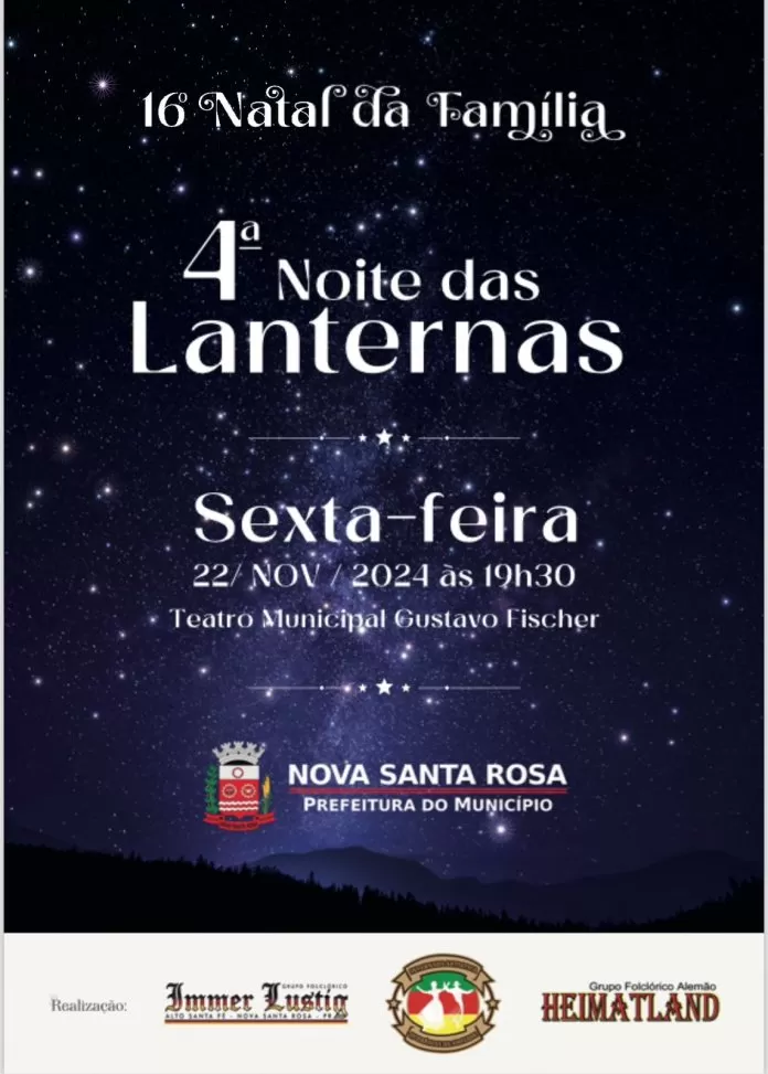 Abertura do 16º Natal da Família será realizada sexta-feira (22) com a 4ª Noite das Lanternas